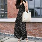 Floral Strappy Chiffon Jumpsuit
