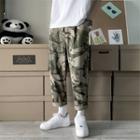 Camo Straight-cut Cropped Pants
