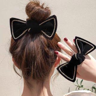 Bow Velvet Hair Tie My30029 - Black - One Size