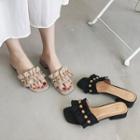 Low-heel Slide Ruffle Sandals