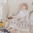 Long-sleeve Printed Satin Lolita Dress