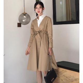 Double Breasted Trench Coat And Shirt