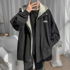 Logo Mock Two-piece Hooded Jacket