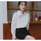 Plain Shirt / Denim A-line Skirt
