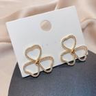 Rhinestone Clover Drop Earring 1 Pair - E1731 - Gold - One Size