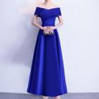 Off-shoulder Satin Short Prom Dress / Gown