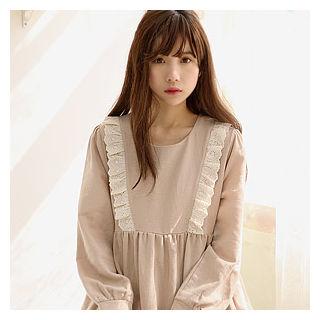 Frilled-front A-line Dress