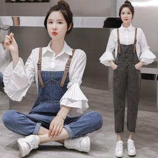 Ruffle Trim Shirt / Jumper Jeans / Set