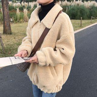 Collared Zip Jacket As Shown In Figure - One Size