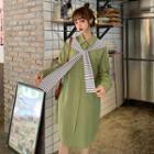 Long-sleeve Paneled Shirt Dress