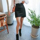 Inset Shorts Asymmetric A-line Miniskirt