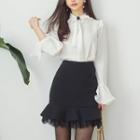 Long-sleeve Shirt / Mini Mermaid Skirt