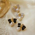 Bow Freshwater Pearl Alloy Earring