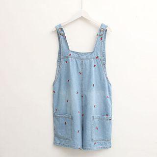 Tomato Embroidered Short Dungaree