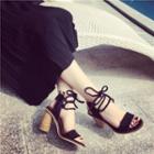 Chunky Heel Lace-up Sandals