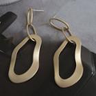 Irregular Alloy Hoop Dangle Earring 1 Pair - Silver Stud - Gold - One Size