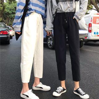 Drawstring Crop Tapered Pants