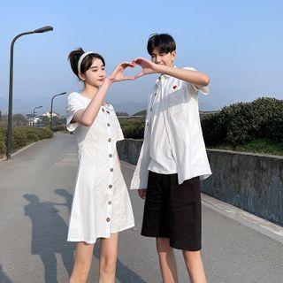 Couple Matching Short-sleeve Shirt / Mini A-line Dress / Shorts / Set