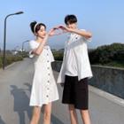 Couple Matching Short-sleeve Shirt / Mini A-line Dress / Shorts / Set