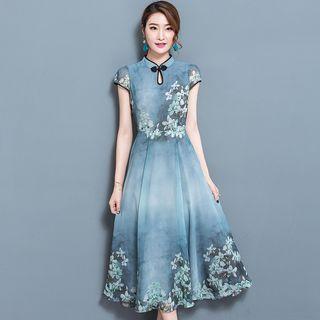 Short-sleeve Chiffon A-line Cheongsam