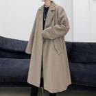 Buckled Plain Loose-fit Trench Coat