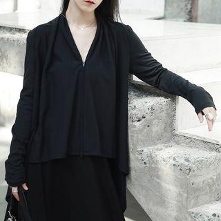 Asymmetric High-low Zip Jacket