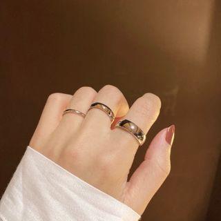 Set Of 3: Polished Alloy Ring