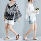 Butterfly Embroidered Lace Cape
