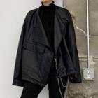 Asymmetric Faux Leather Jacket