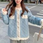 Quilted Fluffy Button-up Jacket