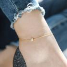 Alloy Rhinestone Anklet Gold - One Size