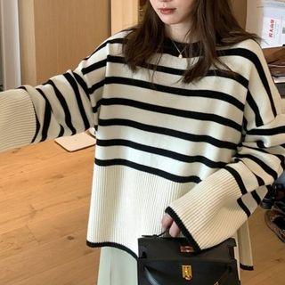 Striped Slit Sweater