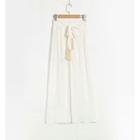 Tie-waist Tassel Wide-leg Pants