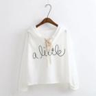 Lettering Long Sleeve Hooded Pullover