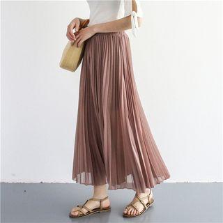 Accordion Pleat Chiffon Wide-leg Pants