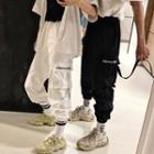 Letter Embroidered Cargo Joggers
