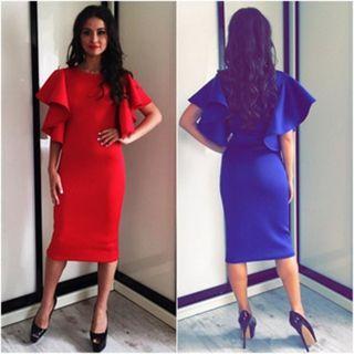 Short-sleeve Plain Sheath Dress