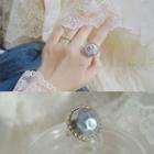 Retro Faux Pearl Ring White - One Size