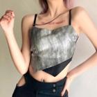 Tie-dye Print Panel Cropped Camisole Top