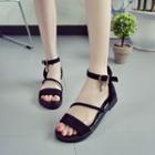 Strappy Buckle Flat Sandals