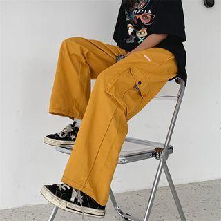 Drawstring Waist Cargo Loose-fit Pants
