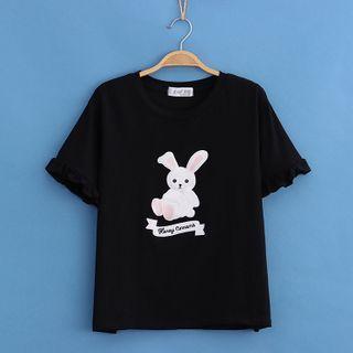 Rabbit Embroidered Short-sleeve Tee