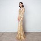 Sequined Ruffled Evening Gown