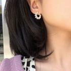 Faux Pearl Rhinestone Ear Stud Silver Needle - As Shown In Figure - One Size