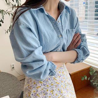 Pocket-front Boxy Cotton Shirt