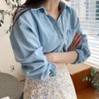 Pocket-front Boxy Cotton Shirt