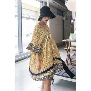 Tassel-detail Pattern A-line Dress