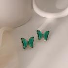 Faux Crystal Butterfly Earring 1 Pair - One Size