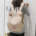 Striped Square Canvas Backpack