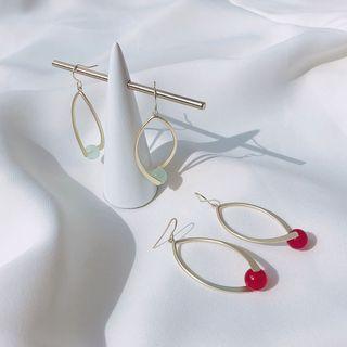 Bead Alloy Oval Dangle Earring
